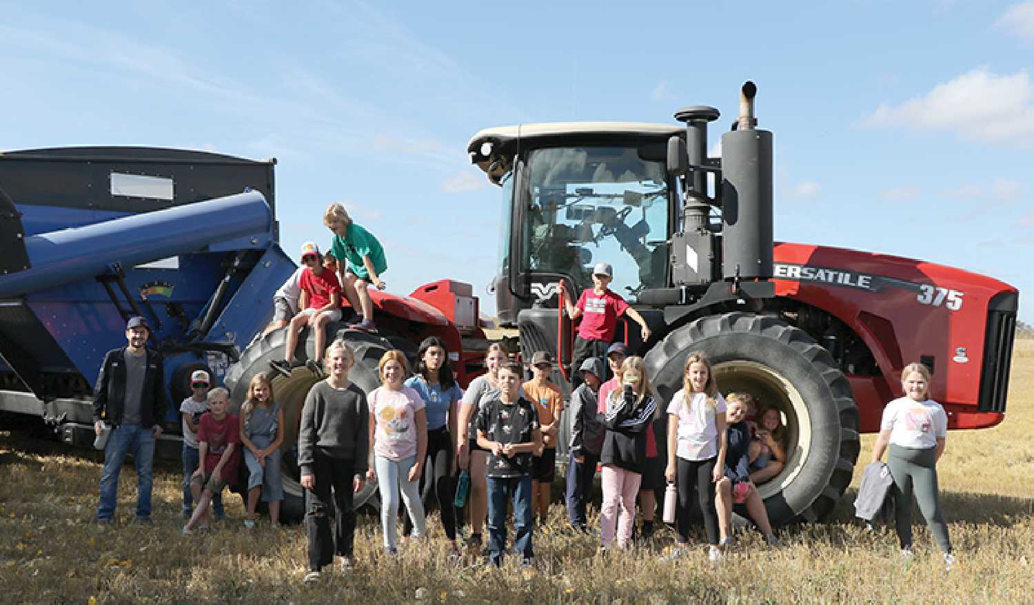 The Grade 6 class of Macdonald School Stockholm learned about combining from Canada West Harvest Centre, during Crop for Community�s educational event on Sept. 26.